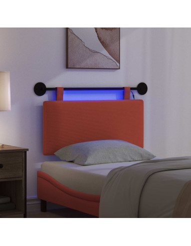 Testiera sospesa Con luce LED Rosso Arancio Tessuto in Cords