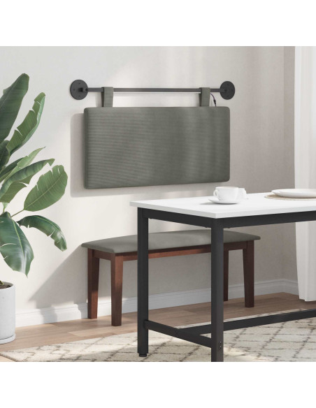 Testiera sospesa Con luce LED Grigio Chiaro Tessuto in Cords