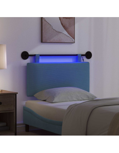 Testiera sospesa Con luce LED Blu Tessuto in Cords
