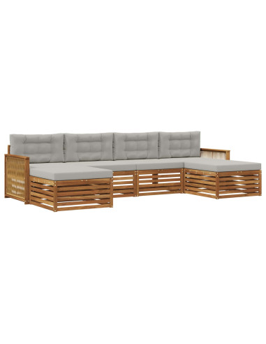 Set divani con cuscino 6 pcs Legno di Acacia Massello