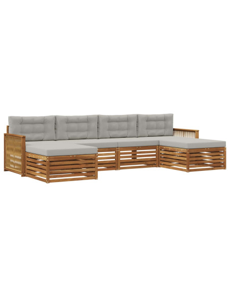 Set divani con cuscino 6 pcs Legno di Acacia Massello