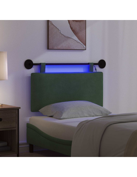 Testiera sospesa Con luce LED Verde Giungla Tessuto in Cords