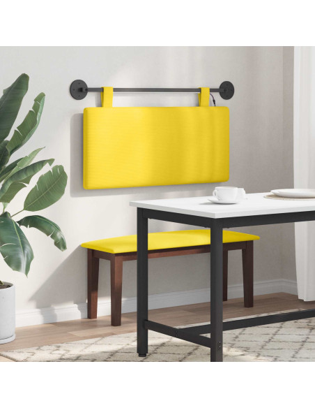 Testiera sospesa Con luce LED Giallo Chiaro Tessuto in Cords