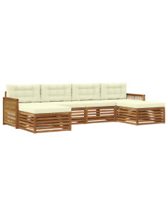 Set divani con cuscino 6 pcs Legno di Acacia Massello 2
