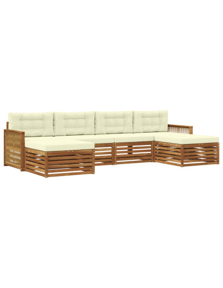 Set divani con cuscino 6 pcs Legno di Acacia Massello