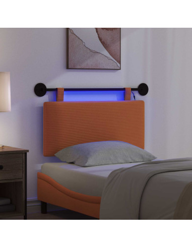 Testiera sospesa Con luce LED Arancione Tessuto in Cords
