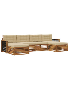 Set divani con cuscino 6 pcs Legno di Acacia Massello 2