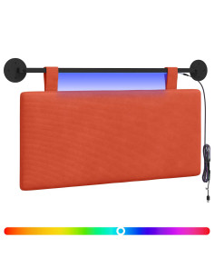 Testiera sospesa Con luce LED Rosso Arancio Tessuto in Cords 2