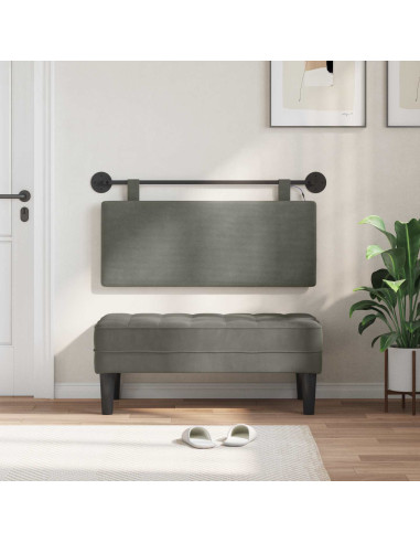 Testiera sospesa Con luce LED Grigio Chiaro Tessuto in Cords