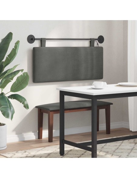 Testiera sospesa Con luce LED Grigio Scuro Tessuto in Cords
