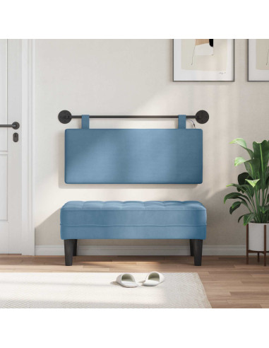 Testiera sospesa Con luce LED Blu Tessuto in Cords