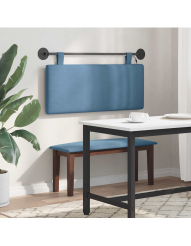 Testiera sospesa Con luce LED Blu Tessuto in Cords