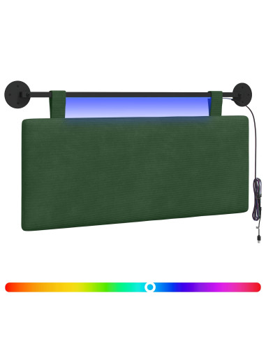 Testiera sospesa Con luce LED Verde Giungla Tessuto in Cords