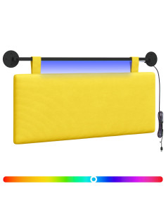 Testiera sospesa Con luce LED Giallo Chiaro Tessuto in Cords 2