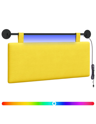 Testiera sospesa Con luce LED Giallo Chiaro Tessuto in Cords