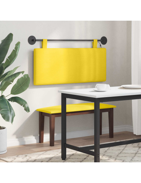 Testiera sospesa Con luce LED Giallo Chiaro Tessuto in Cords