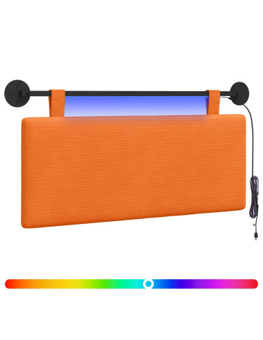 Testiera sospesa Con luce LED Arancione Tessuto in Cords