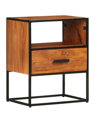 Comodino 40x30x50 cm in Legno Massello di Acacia