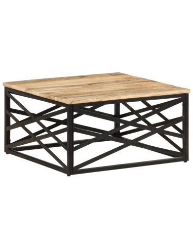 Tavolino da Caffè 68x68x35 cm in Legno Massello di Mango