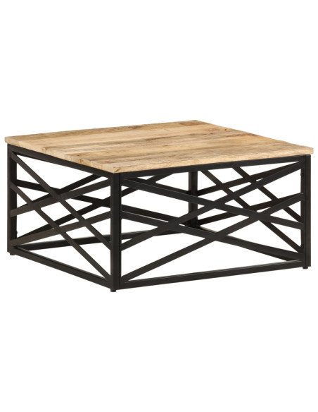 Tavolino da Caffè 68x68x35 cm in Legno Massello di Mango