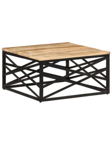 Tavolino da Caffè 68x68x35 cm in Legno Massello di Mango