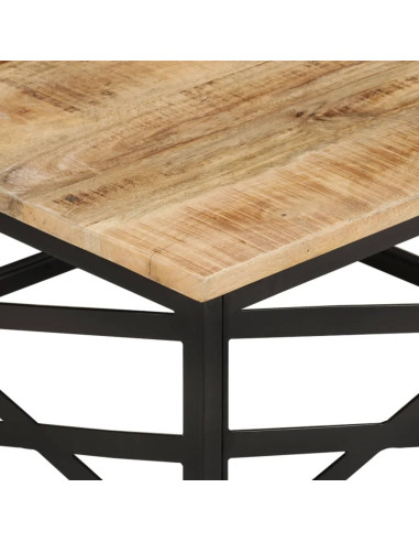 Tavolino da Caffè 68x68x35 cm in Legno Massello di Mango