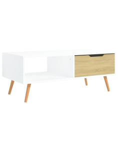 Tavolino Salotto Bianco Rovere Sonoma 100x49,5x43cm Multistrato 2
