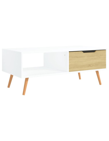 Tavolino Salotto Bianco Rovere Sonoma 100x49,5x43cm Multistrato