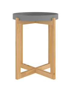 Tavolino Grigio 41x41x48,5cm Legno Multistrato e Massello Pino 2