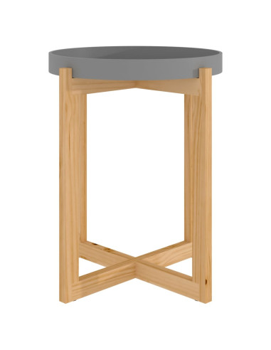Tavolino Grigio 41x41x48,5cm Legno Multistrato e Massello Pino