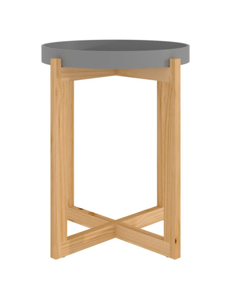 Tavolino Grigio 41x41x48,5cm Legno Multistrato e Massello Pino