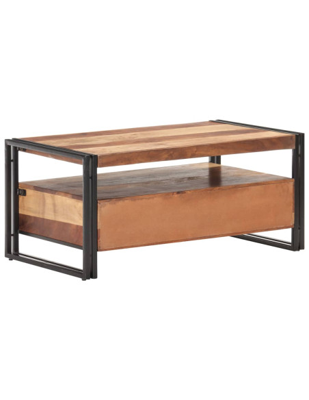 Tavolino 100x55x45cm in Massello Acacia con Finitura Sheesham