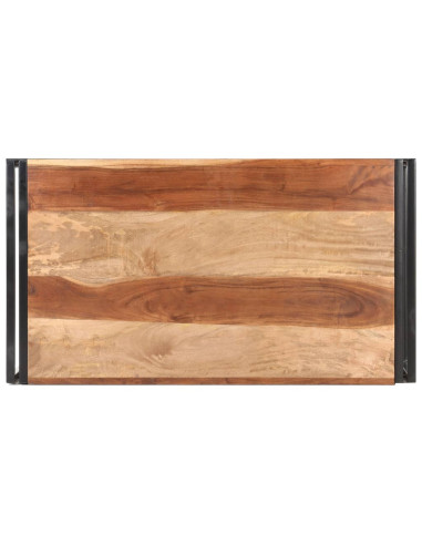 Tavolino 100x55x45cm in Massello Acacia con Finitura Sheesham