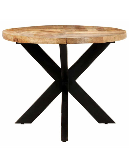 Tavolo da Pranzo Ovale 200x100x75cm in Massello di Mango Grezzo