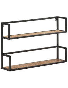 Scaffale a Muro 80x20x60 cm in Legno di Mango Grezzo 2