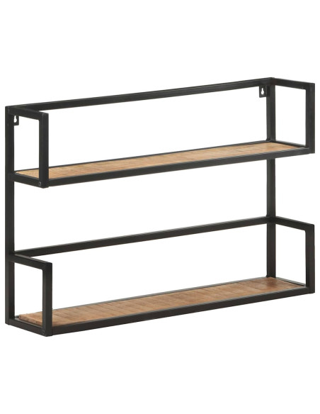 Scaffale a Muro 80x20x60 cm in Legno di Mango Grezzo