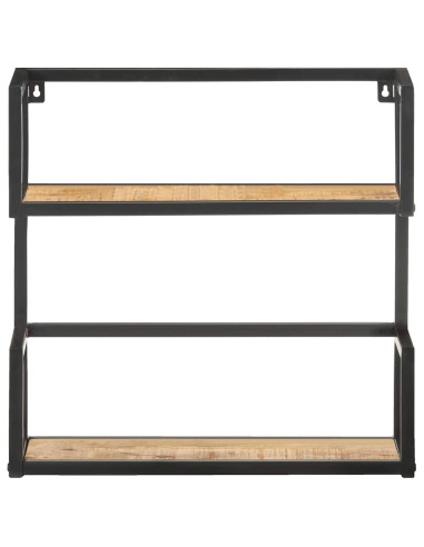 Scaffale a Muro 80x20x60 cm in Legno di Mango Grezzo