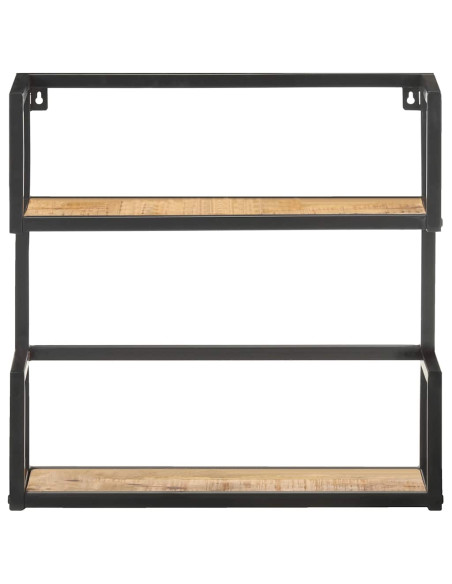 Scaffale a Muro 80x20x60 cm in Legno di Mango Grezzo