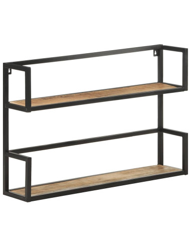 Scaffale a Muro 80x20x60 cm in Legno di Mango Grezzo