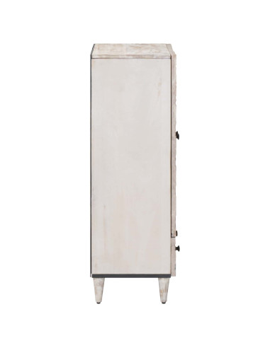 Mobile Alto Bianco 60 x 33,5 x 100 cm Legno di mango massello