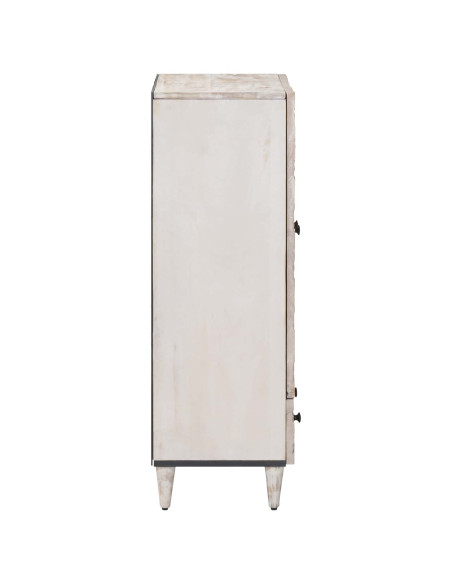 Mobile Alto Bianco 60 x 33,5 x 100 cm Legno di mango massello