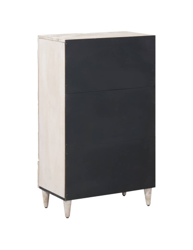 Mobile Alto Bianco 60 x 33,5 x 100 cm Legno di mango massello