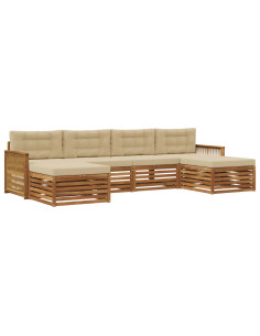 Set divani con cuscino 6 pcs Legno di Acacia Massello 2