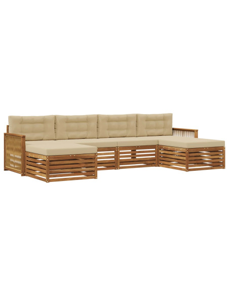 Set divani con cuscino 6 pcs Legno di Acacia Massello
