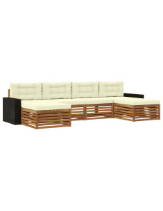 Set divani con cuscino 6 pcs Legno di Acacia Massello 2