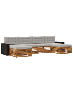 Set divani con cuscino 6 pcs Legno di Acacia Massello 2