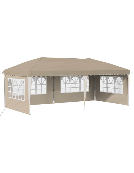 Tenda per feste a pop-up 575 x 289 x 245 cm Crema