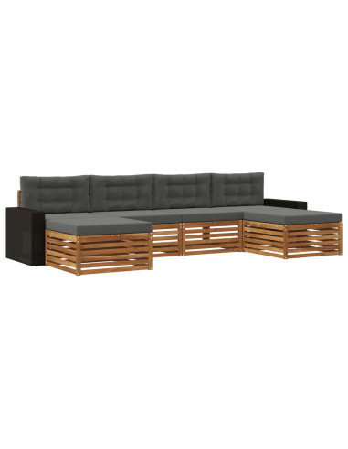 Set divani con cuscino 6 pcs Legno di Acacia Massello