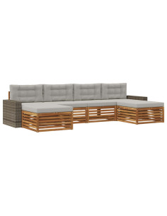Set divani con cuscino 6 pcs Legno di Acacia Massello 2