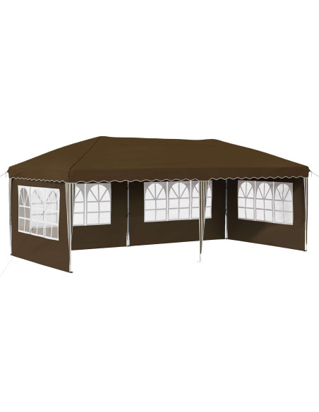 Tenda per feste a pop-up 575 x 289 x 245 cm Tortora